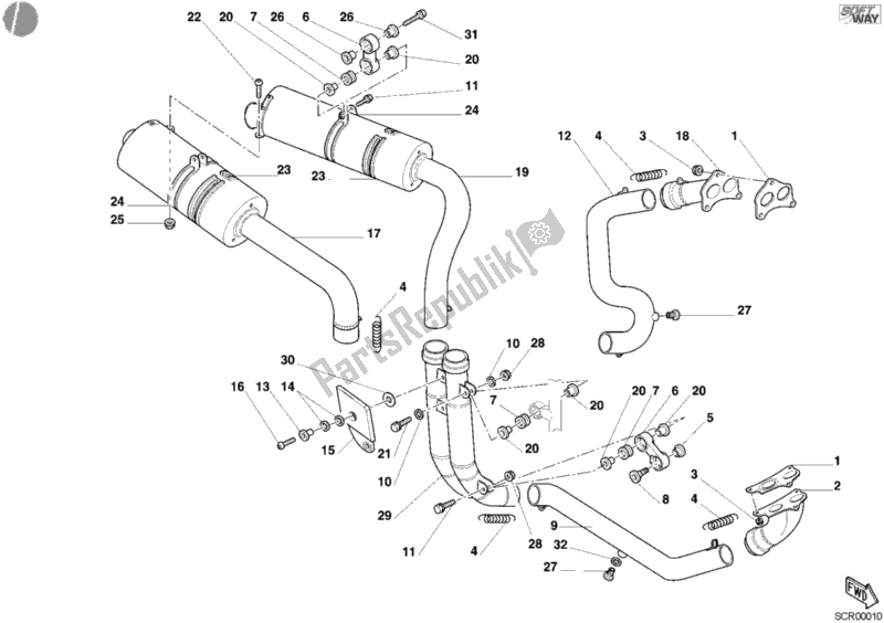 Todas las partes para Sistema De Escape de Ducati Superbike 748 R Single-seat 2002